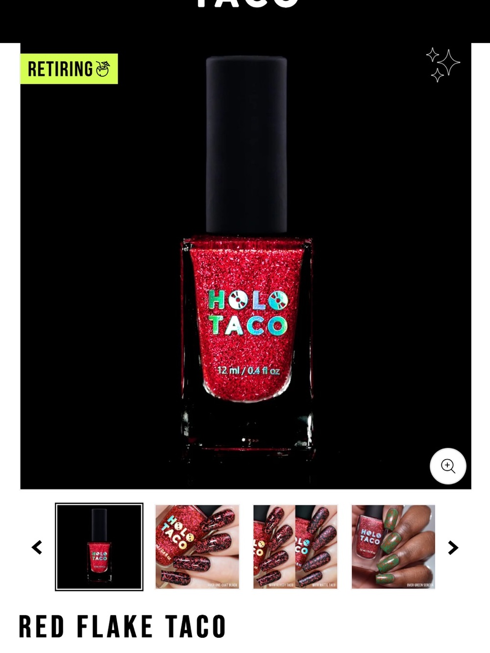 Holo Taco Red Flake Taco ❤️ Retired Metallic Flake Topper • HT Collector Find
